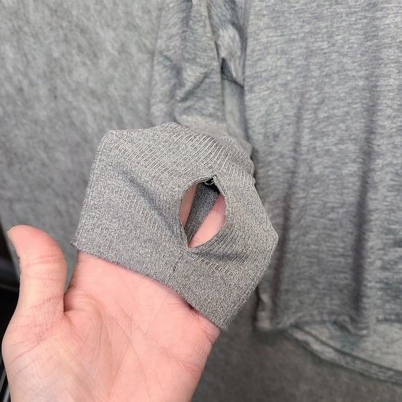 Nike Running Element Hoodie Women's M Grey Dri-Fit Thumb Holes Stretch Mock Neck - Picture 7 of 9